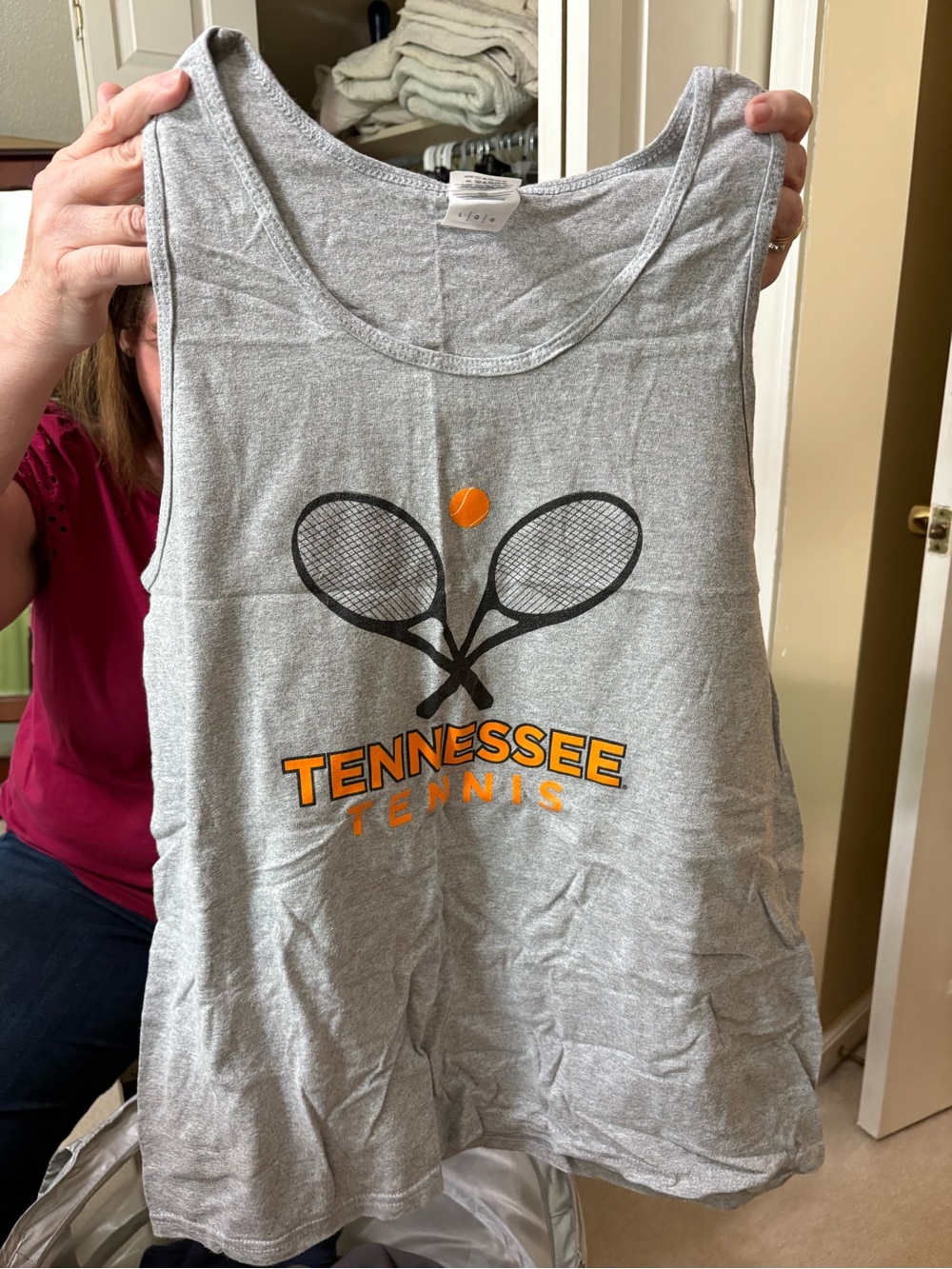 University of Tennessee Volunteers Tennis Gray Tank Top with Orange Logo